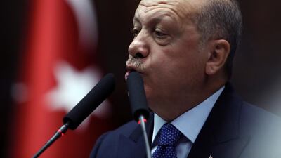 Turkish President Recep Tayyip Erdogan has courted the support of Nato in the event of a confrontation with the Syrian regime. AP Photo