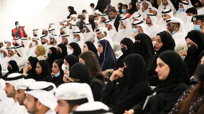 Delegates during the Al Ameen Forum about security threats and challenges of online gaming held at Museum of the Future in Dubai. Pawan Singh / The National