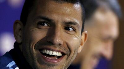 Sergio Aguero addresses a press conference ahead of Argentina's Copa America final with Chile. Marcos Brindicci / Reuters / July 4, 2015