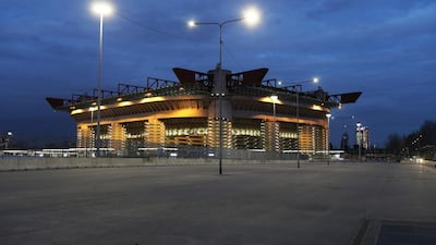Empty square in front of San Siro Stadium. Getty
