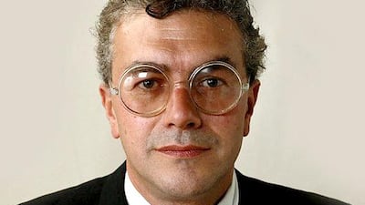 British film and theatre producer Michael White in London, July 1982. CREDIT: David Montgomery/Getty Images