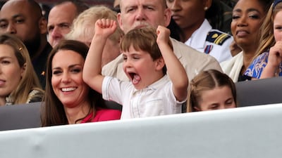 Catherine and Prince Louis attend the Platinum Jubilee Pageant in June 2022 in London