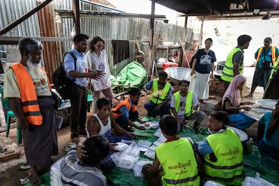 Yasmine Praz Dessimoz reviews aid efforts in Myanmar. Photo: ICRC