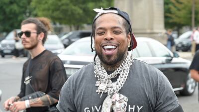 US rapper Westside Gunn arrives to attend the Givenchy show. AFP
