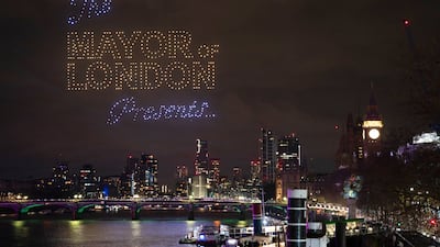 Fireworks over central London to celebrate the new year. PA