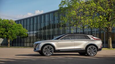 Cadillac's Lyriq, pictured, shares design cues with the Celestiq.