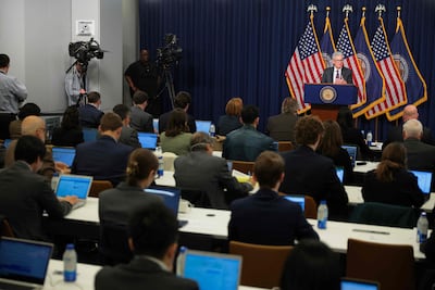 Fed chairman Jerome Powell speaks in Washington. AFP