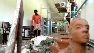 Durbar Hall in Kochi, Kerala, is being renovated for the art biennale exhibition in December. Courtesy Kochi Biennale Foundation