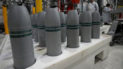 Technicians work to destroy the US chemical weapons stockpile at the Army Pueblo Chemical Depot. AP