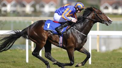 Joseph O'Brien, here riding Battle Of Marengo to win The PW McGrath Memorial Ballysax Stakes at Leopardstown on April 14, 2013 in Dublin, Ireland, says he is expecting his charger Ruler Of The World to naturally progress. Alan Crowhurst / Getty Images
