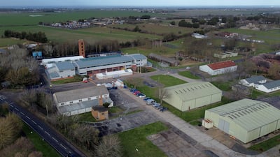 Part of the Ministry of Defence migrant-processing site in Manston, Kent. PA