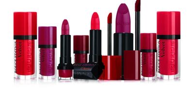 Rouge Collection lipsticks, starting from Dh30, by Bourjois. Courtesy of Bourjois.
