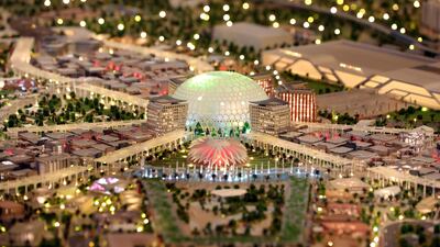 A model on display at the 16th edition of Cityscape Global at Dubai World Trade Centre. Chris Whiteoak / The National