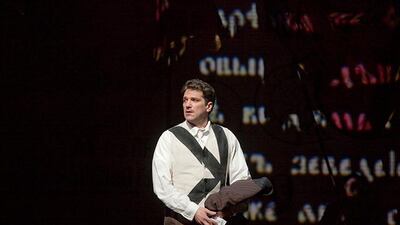 Paulo Szot as Kovalyov in Dmitri Shostakovich’s “The Nose� Photo: Ken Howard/Metropolitan Opera Taken during the rehearsal on March 1, 2010 at the Metropolitan Opera in New York City. - For editorial use only in conjunction with the direct publicity or promotion of Shostakovich’s “The Nose� at the Metropolitan Opera during the 2009-10 season. No other rights are granted. All rights reserved. Downloading this image constitutes agreement to these terms. - Images must receive proper credit when published, including the photographer and Metropolitan Opera. - A print copy, digital PDF or website link must be sent to press@metopera.org if using the image.