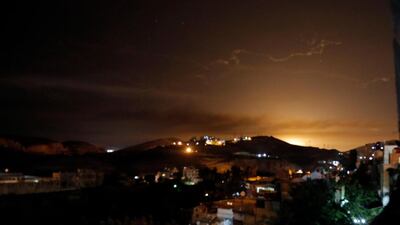 Some 70 Israeli missiles rained down on Syria in the overnight attack by Israeli forces. EPA
