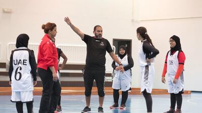 The UAE Girls Basketball team practices at the Al Ain Club for the Disabled in preparation for the upcoming Special Olympics. Antonie Robertson / The National