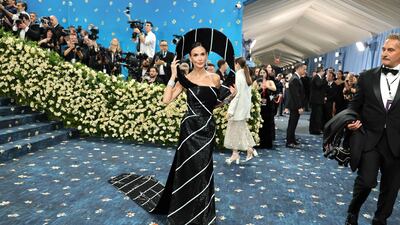 Actress Demi Moore in Thom Browne. AFP