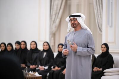 Sheikh Mohamed said Union Day is about encouraging ambition among the country’s younger generation. Presidential Court