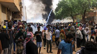 Protesters march during a rally against military rule following a coup in Khartoum, Sudan May 12, 2022. REUTERS / Mohamed Nureldin Abdallah