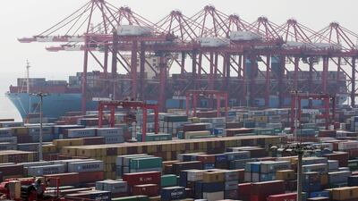 The Yangshan Deep Water Port, in Shanghai, China. US firms are planning to shift operations outside the country. Reuters