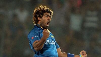 Lasith Malinga and Sri Lanka will play India for the World Twenty20 title on Sunday April 6, 2014. Punit Paranjpe / AFP