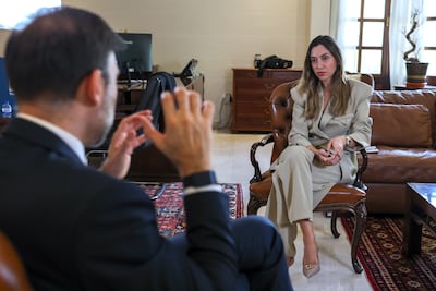 The National's Vanessa Ghanem interviews Tarek Mneimneh, the Lebanese ambassador to the UAE. Victor Besa / The National