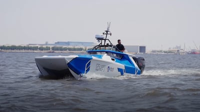 The autonomous patrol boat is being tested in the waters off Abu Dhabi. Photo: Abu Dhabi Media Office