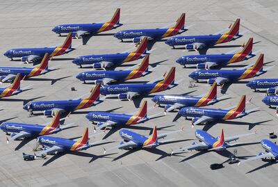 Grounded Southwest Airlines Boeing 737 MAX aircraft. AFP
