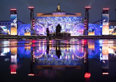 A safe zone will be set up for women at the Brandenburg Gate party in Berlin, Germany. Ralf Hirschberger/dpa via AP