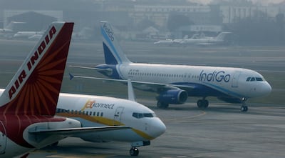 IndiGo Airlines Airbus A320 at Mumbai's Chhatrapathi Shivaji International Airport.
