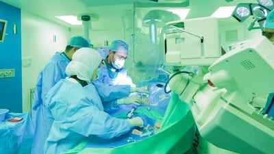 Surgeons at the hospital where the pacemaker was implanted. Photo: Al Qassimi Hospital