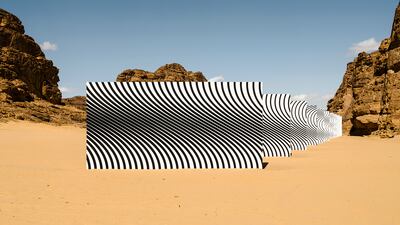 Claudia Comte's 'Dark Suns, Bright Waves' features a progression of walls.