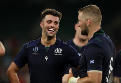Adam Hastings was all smiles against Russia. Getty