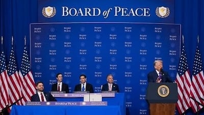 US President Donald Trump leads the Gaza Board of Peace, which has hailed a deal to disarm Hamas. Wam
