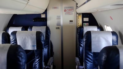 Inside the new Rotana Jet prior to take-off.