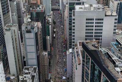 Protesters filling the streets of Hong Kong in 2014. Philippe Lopez / AFP