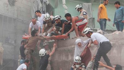 During fighting in Aleppo, Syrian forces used air strikes against civilian areas. AFP/Karam Al Masri