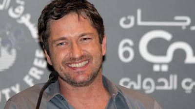 Actor Gerard Butler at a press conference during the 6th Dubai International Film Festival in 2009. Getty Images
