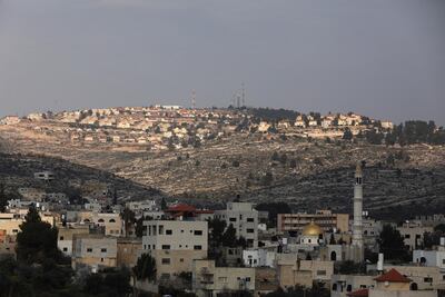 A general view of the Israeli settlement of Elon Moreh, as seen from the Palestinian village of Azmout near the West Bank City of Nablus. EPA