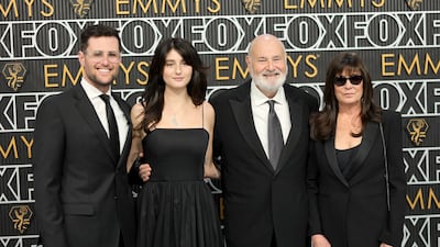 Jake Reiner, Romy Reiner, Rob Reiner and Michele Singer at the 75th Primetime Emmy Awards in January 2024. AFP