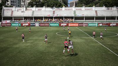 Exeter City in action against Brazil's Fluminense U23 at Laranjeiras Stadium in Rio de Janeiro, Brazil, on July 20, 2014. AFP
