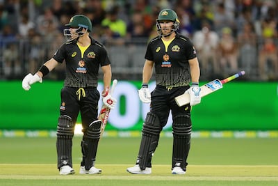 David Warner, left, and Aaron Finch have been in god form at the top of the order. Getty Images