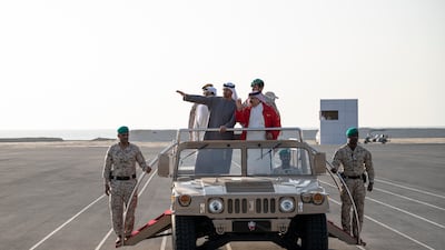 President Sheikh Mohamed bin Zayed and King Hamad bin Isa of Bahrain attended the final day of the joint Emirati-Bahraini military anti-terrorism exercise in Manama on Thursday. All photos: UAE Presidential Court
