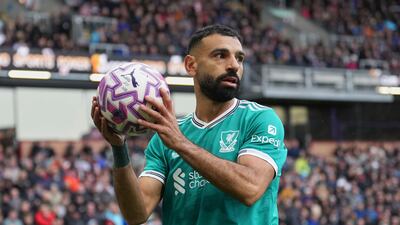 Liverpool's Mohamed Salah had endured a frustrating afternoon at Turf Moor until his late winner. AP