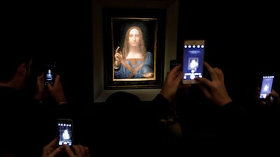 'Salvator Mundi' by Leonardo da Vinci (circa 1500) at a public preview before it was auctioned at Christie's in New York and purchased by Abu Dhabi's Department of Culture and Tourism, on November 15, 2017. The painting will go on display at Louvre Abu Dhabi from September. EPA