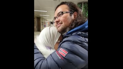 Naeem Hijazi reunited with his mother, who he had not seen in four years. Photo: Naeem Hijazi