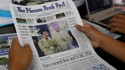 Donald Trump's Asia tour has featured a number of public relations successes, including this thumbs up photo op with Cambodia's Hun Sen. Samrang Pring / Reuters