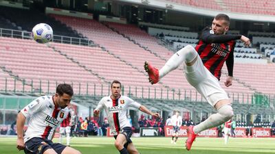 AC Milan's Ante Rebic in action against Genoa. AP