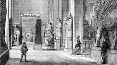The Nineveh Gallery at the British Museum in London in 1852. All photos: Getty Images