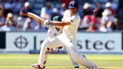 Alastair Cook of England in action on day three of the first Test match between England and South Africa at Lord's Cricket Ground on July 8, 2017 in London, England.